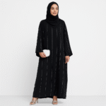 Black Abaya with Sheila - Image 3