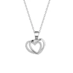 925 Sterling Silver Double Heart-shaped Necklace For Women Summer - Image 2
