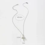 Crown Cross Clavicle Chain 18K Gold Zircon Pendant Necklace - Image 3