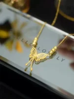 Elegant Gold Butterfly Pendant Necklace - Image 4