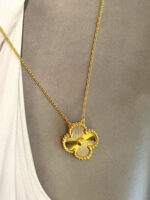 Four-Leaf Clover Gold Pendant Necklace - Image 4