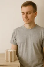 Rustic Wooden Tealight Candle Holder - Image 2