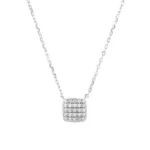 Sterling Silver Square Stone Full-shop Pendant Necklace - Image 4