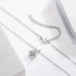 Titanium Steel Necklace Niche Snowflake Zircon Pendant - Image 5
